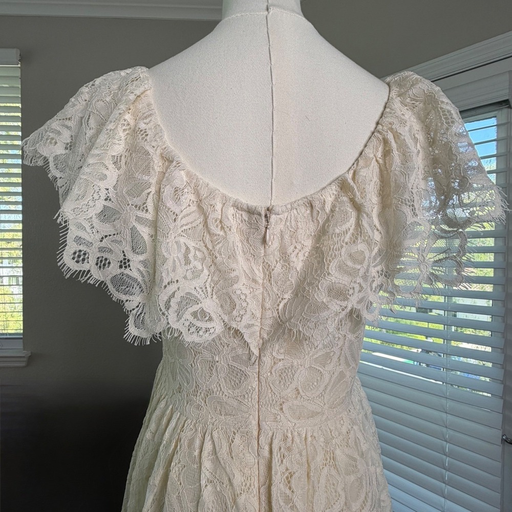 Valentino Ivory Floral Lace Tiered Mini Dress US 4 Coquette Romantic Luxury - Picture 10 of 15